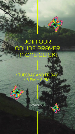 Announcement of Praying Together Online Instagram Video Story Design Template