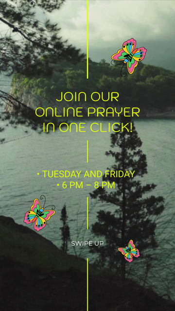 Announcement of Praying Together Online Instagram Video Story Πρότυπο σχεδίασης