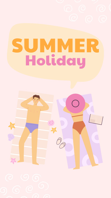 Summer Holiday llustration Instagram Storyデザインテンプレート