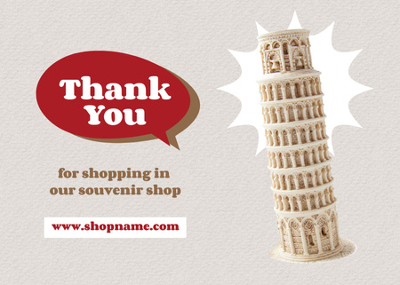 Souvenir Shop Ad with Tower of Pisa Postcard 5x7in tervezősablon