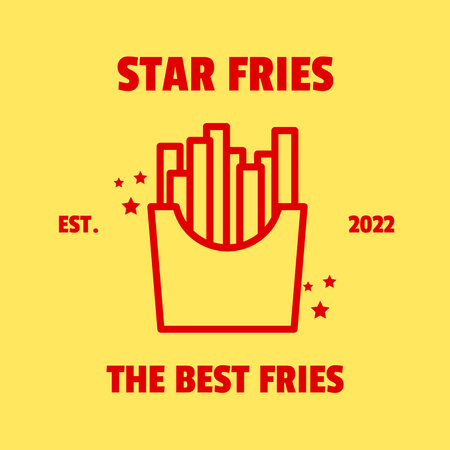 Star fries,street food logo design Logo tervezősablon