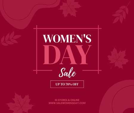 Women's Day Sale Announcement in Pink Facebook Design Template