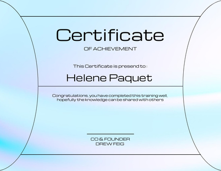 Award of Appreciation Achievement In Trainings Certificate Design Template