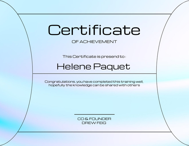 Award of Appreciation Achievement In Trainings Certificate Modelo de Design