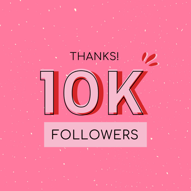 Thank You Message to Followers on Pink Instagram Design Template