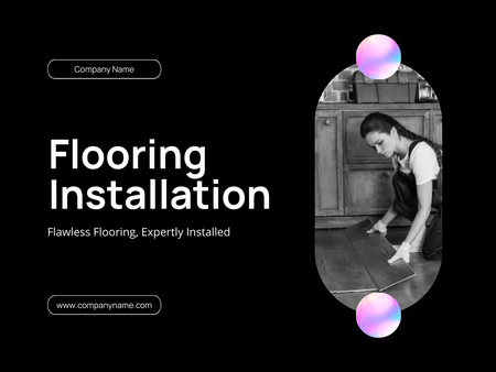 Flooring Installation Info with Charts Presentation Design Template