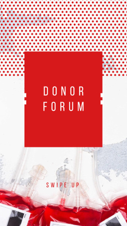 Modèle de visuel annonce d'un événement caritatif avec don de sang - Instagram Story