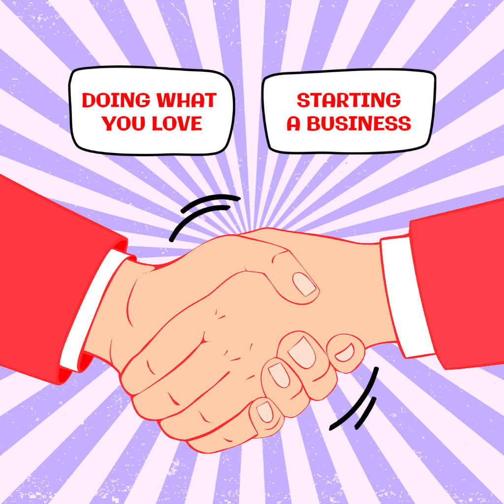 Business Handshake illustration Instagramデザインテンプレート