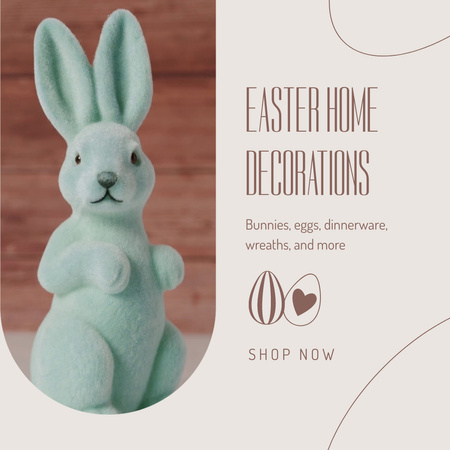 Easter Decorations With Bunny And Eggs Offer Animated Post Design Template