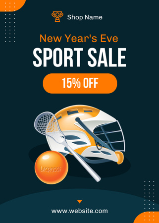 New Year's Eve Sale of Sports Gear Flayer Design Template