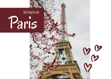 Designvorlage Tour to France für Postcard