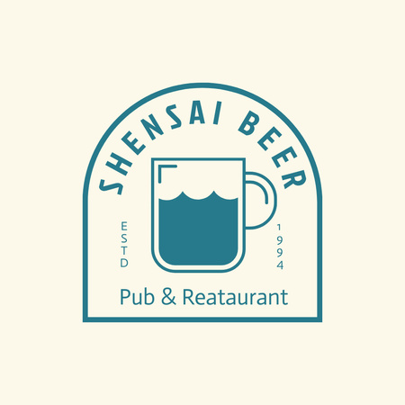 Platilla de diseño Pub Ad with Mug of Beer Logo