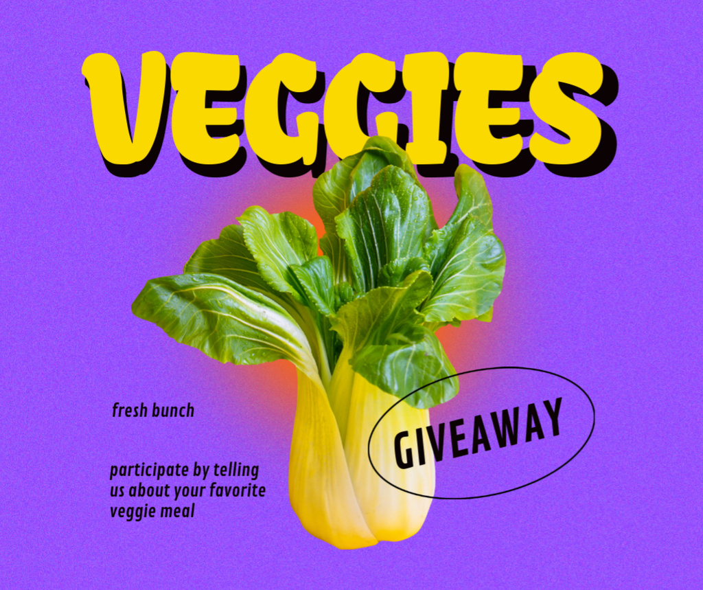 Designvorlage Veggies Special Offer with Fresh Leaves für Facebook