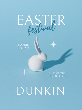 Plantilla de diseño de Easter Holiday with Cute Bunny Poster US 