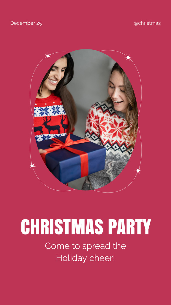 Christmas Holiday Party Invitation Instagram Story Design Template