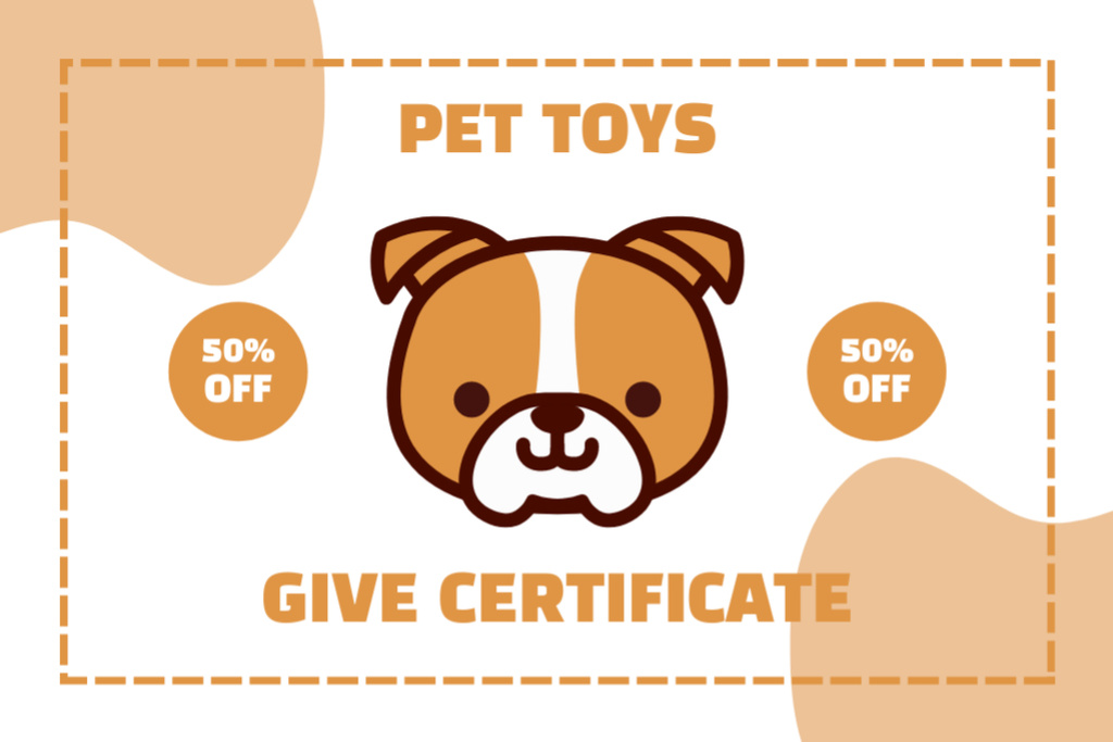 Pet Toys Discount Voucher Gift Certificate – шаблон для дизайну
