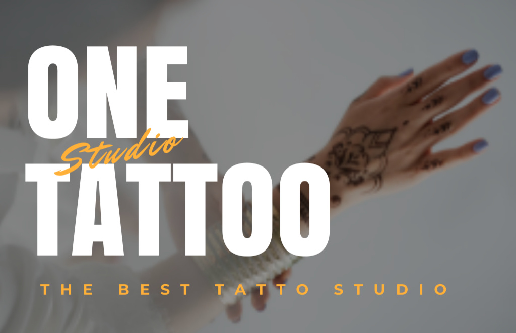 Stunning Tattoos In Studio Offer With Artwork Sample Business Card 85x55mm – шаблон для дизайна