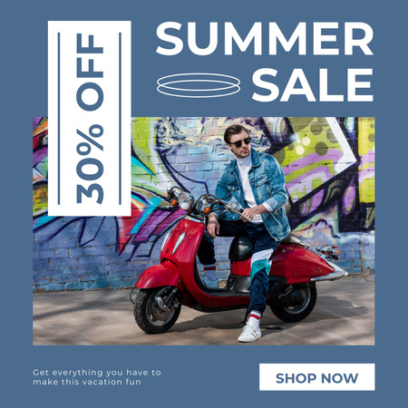Summer Sale of Men's Clothing Instagram Design Template