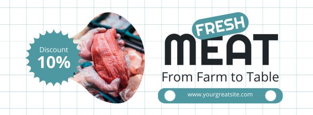 Modèle de visuel Fresh Meat from Farm - Facebook cover