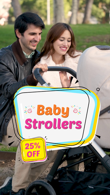 Foldable Baby Strollers With Discount TikTok Video Šablona návrhu