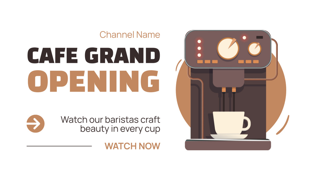 Cafe Opening Event With Coffee Machine In Episode Youtube Thumbnail Modelo de Design