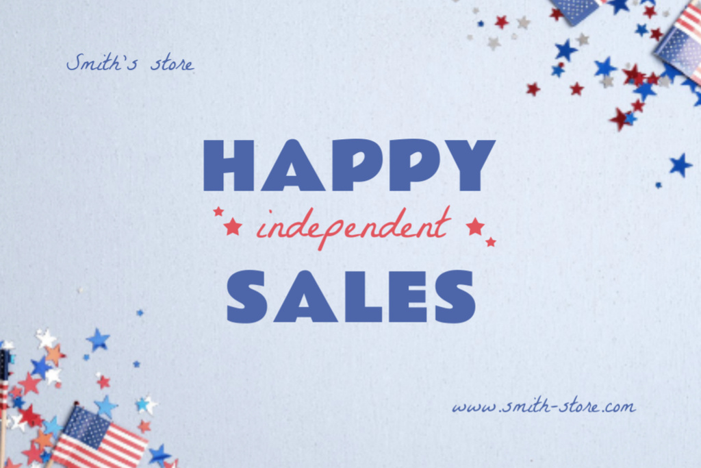Template di design National Independence Sale in USA Postcard 4x6in