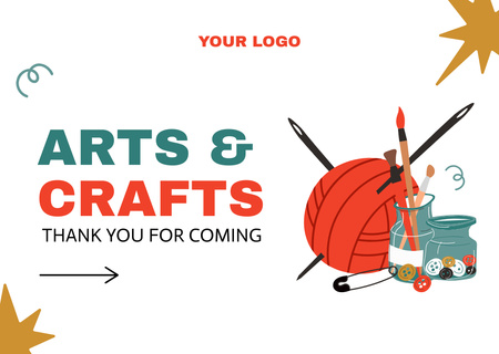 Art and Craft Workshop Offer Card Design Template