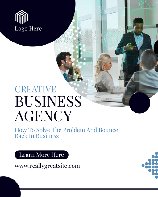 Modèle de visuel Creative Business Agency Services with Colleagues in Office - Instagram Post Vertical