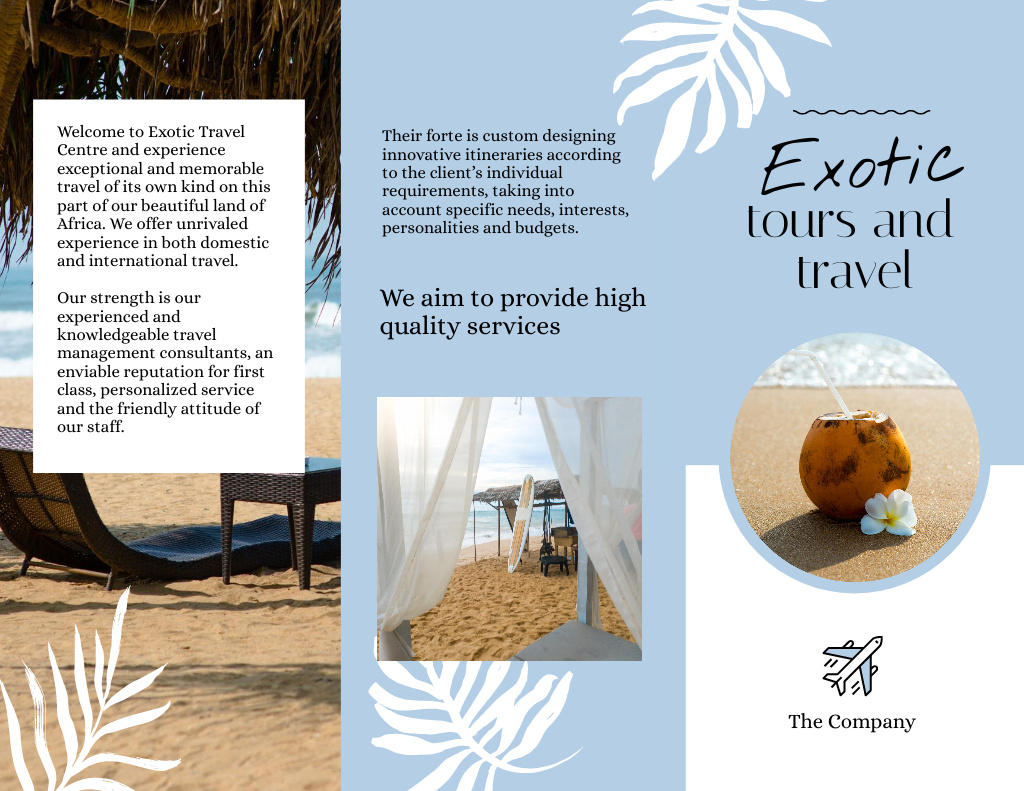 Enchanting Vacations At Beach Offer Brochure 8.5x11in Z-fold Design Template