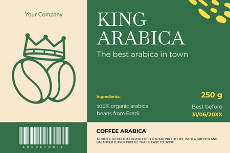 Designvorlage Bester Arabica-Kaffee für Label