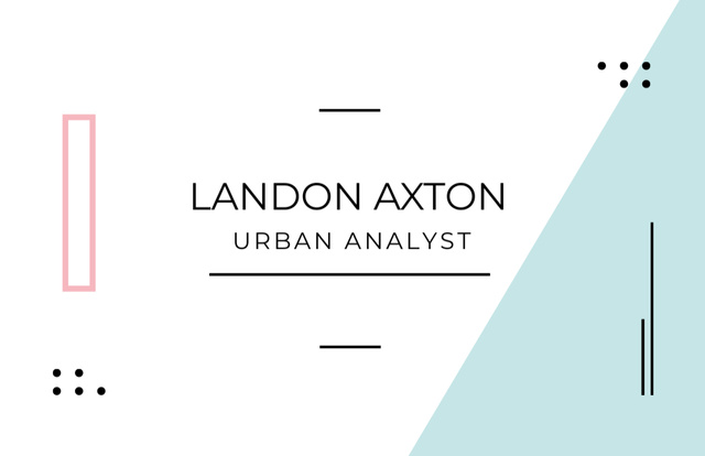 Urban Analyst Contacts on White Business Card 85x55mm – шаблон для дизайну