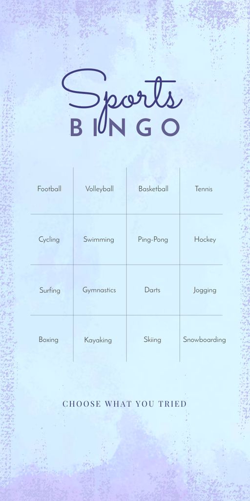 Sports Bingo List Graphic – шаблон для дизайну