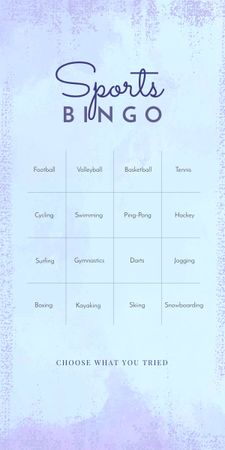 seznam sportovních bingo Graphic Šablona návrhu