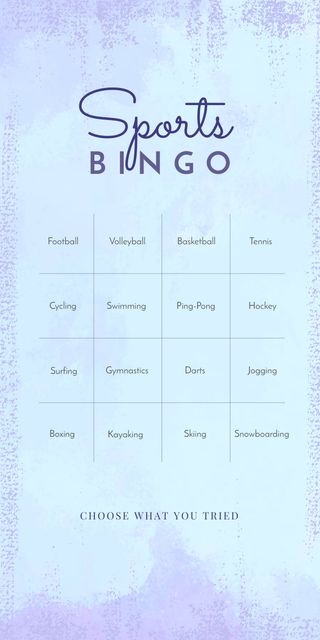 Sports Bingo List Graphic – шаблон для дизайну