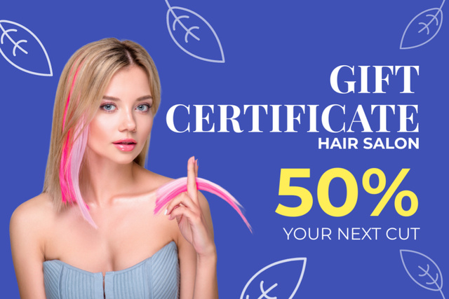 Discount Offer in Hair Salon Gift Certificate tervezősablon
