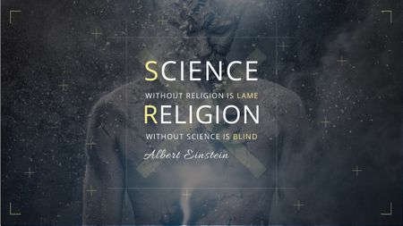 Science and Religion Quote with Human Image Title Design Template