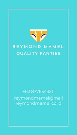 Quality Panties Offer Business Card US Vertical Design Template