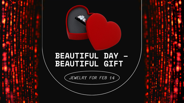 Designvorlage Saint Valentine`s Day Jewelry Box für Full HD video