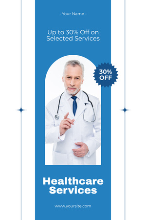 Discount Offer on Healthcare Services Pinterest Design Template
