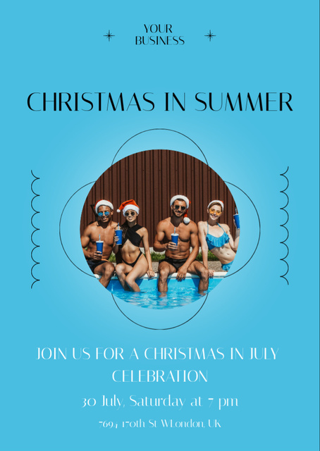 Template di design Christmas Party in Summer Flyer A6