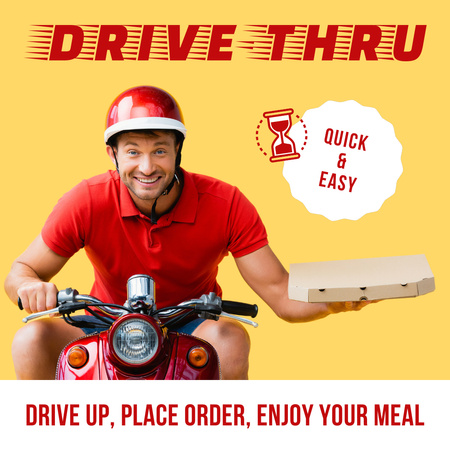 Quick And Easy Food Delivery From Restaurant Animated Post Design Template
