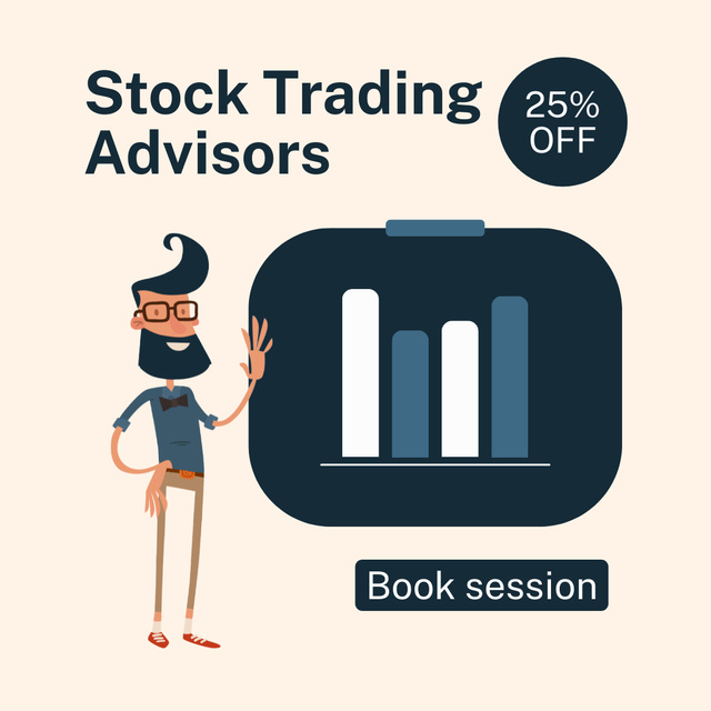 Ontwerpsjabloon van Animated Post van Huge Discount on Stock Trading Advisor Services
