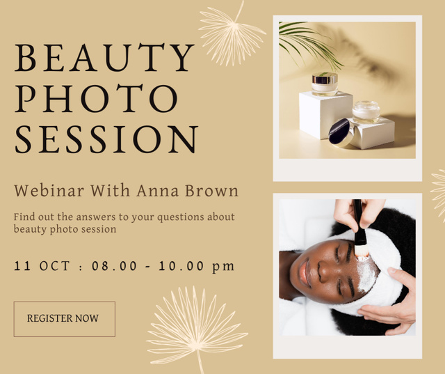 Beauty Photo Session Webinar Facebook Design Template