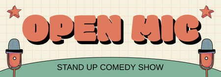 Designvorlage Stand-up- und Comedy-Show mit Open Mic für Tumblr