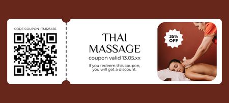 Thai Massage Services Coupon 3.75x8.25in Design Template