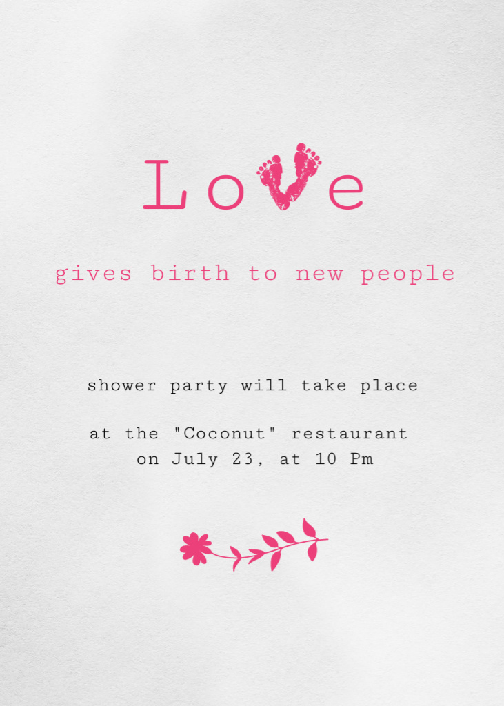 Pregnancy Party Announcement with Baby's Footprints Invitation Modelo de Design