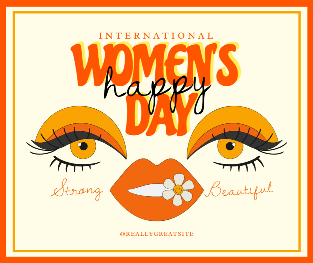 Designvorlage Cute Wishes on International Women's Day für Facebook