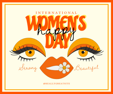 Modèle de visuel Souhaits mignons à l'occasion de la Journée internationale de la femme - Facebook
