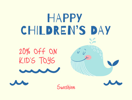 Kids Toys Discount Offer on Children's Day Postcard 4.2x5.5in Design Template