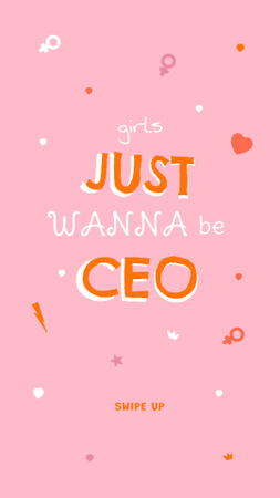 Girl Power Inspirational Phrase Instagram Story Design Template